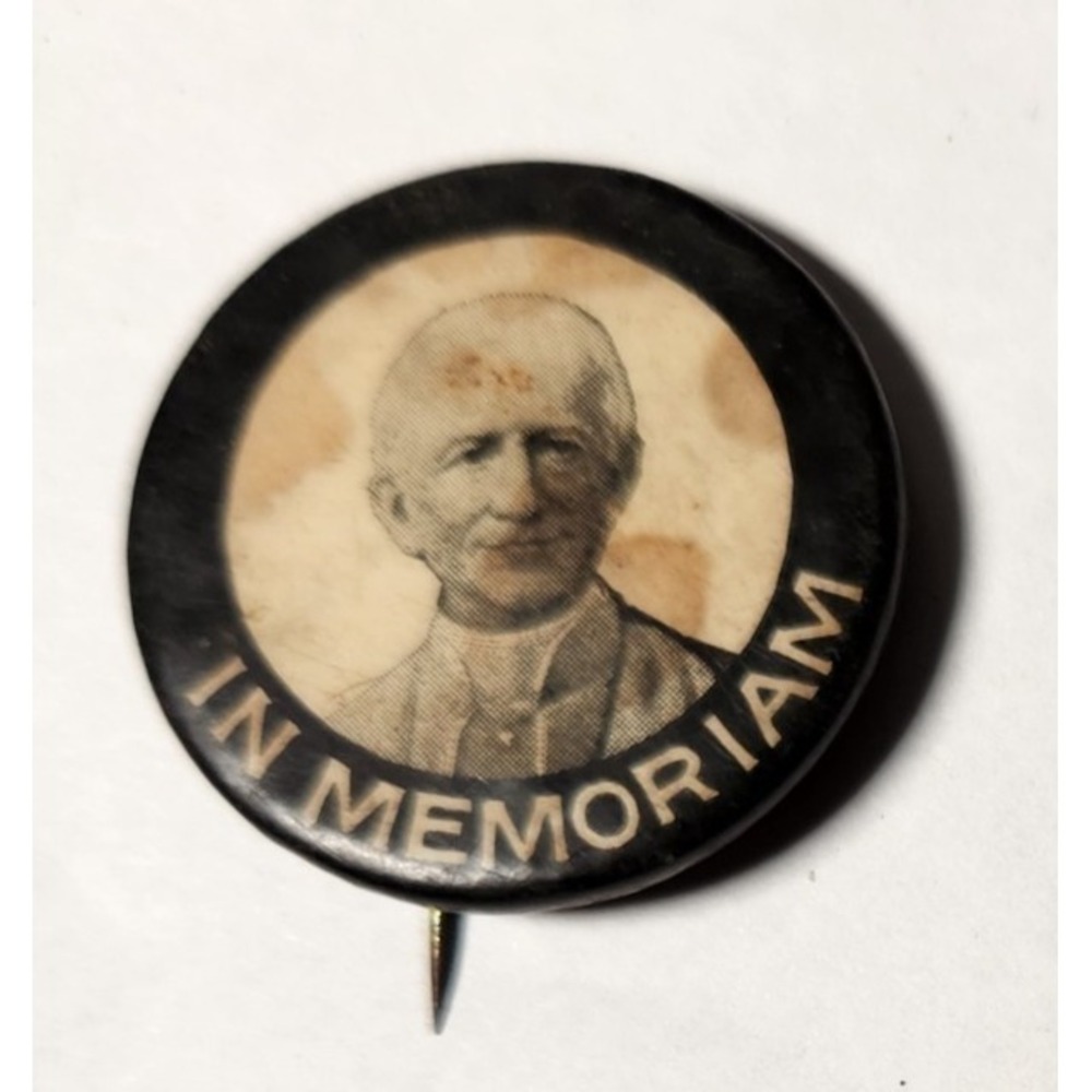 1903 POPE LEO XIII In Memoriam pinback button no backing